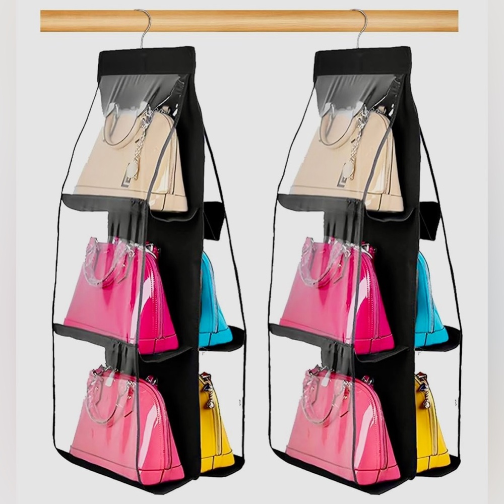 Hanging Handbag Organizer - Black (qty:2)